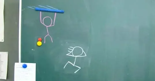 『こくせん 黒板戦争』場面カット⑤ 黒板の中のバトル