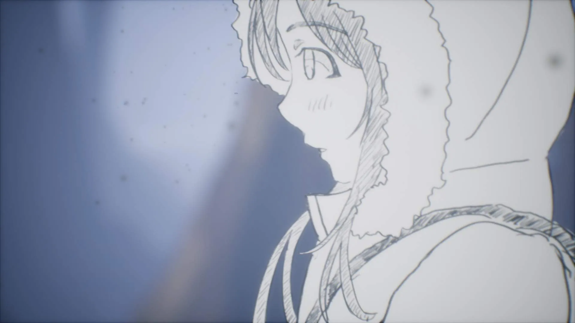 『ゆきのせい』場面カット② 横顔